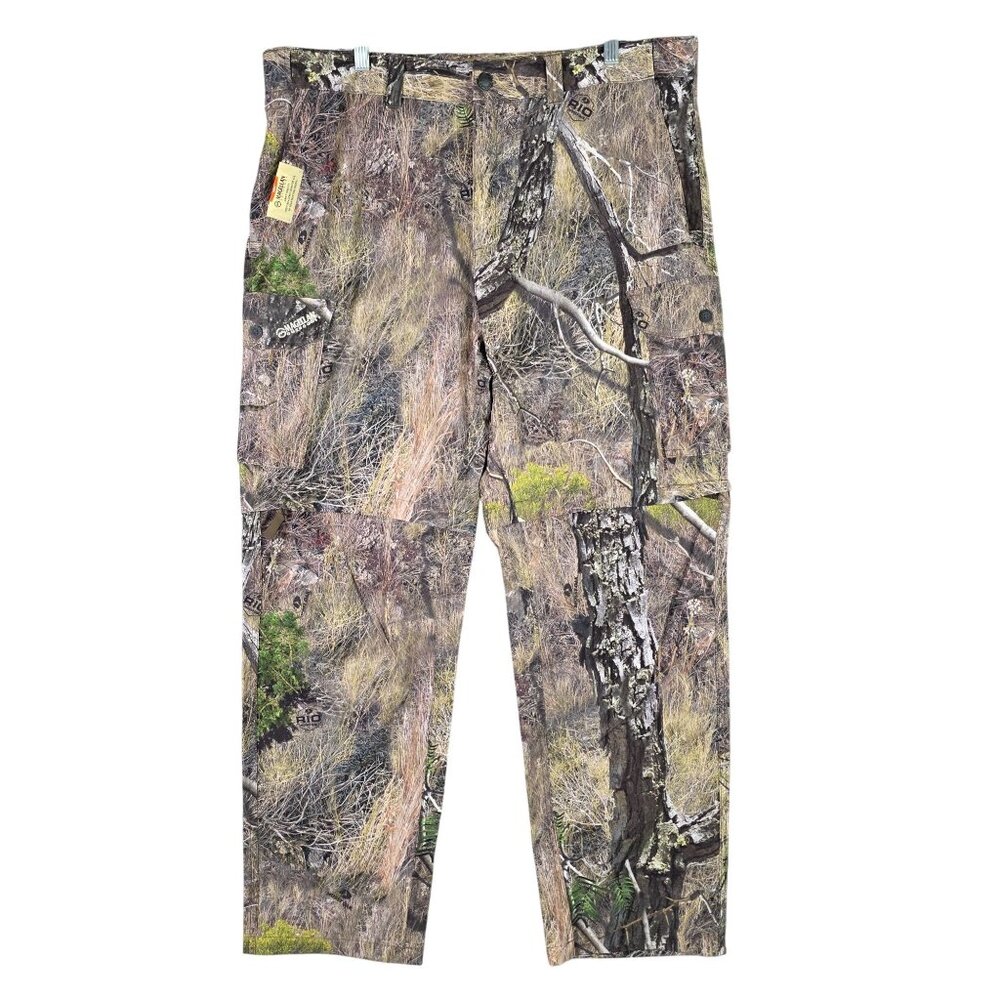 Mens Magellan Mossy Oak Rio Convertible Camo Cargo Pants Polyester Size XL 40X32